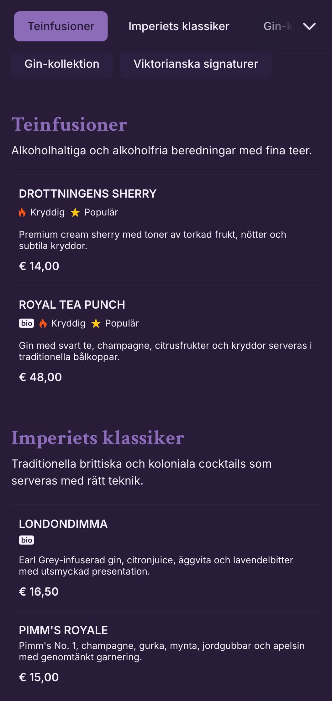 Genomarbetad grön design med viktoriansk ornamentik för gin-fokuserade salonger.