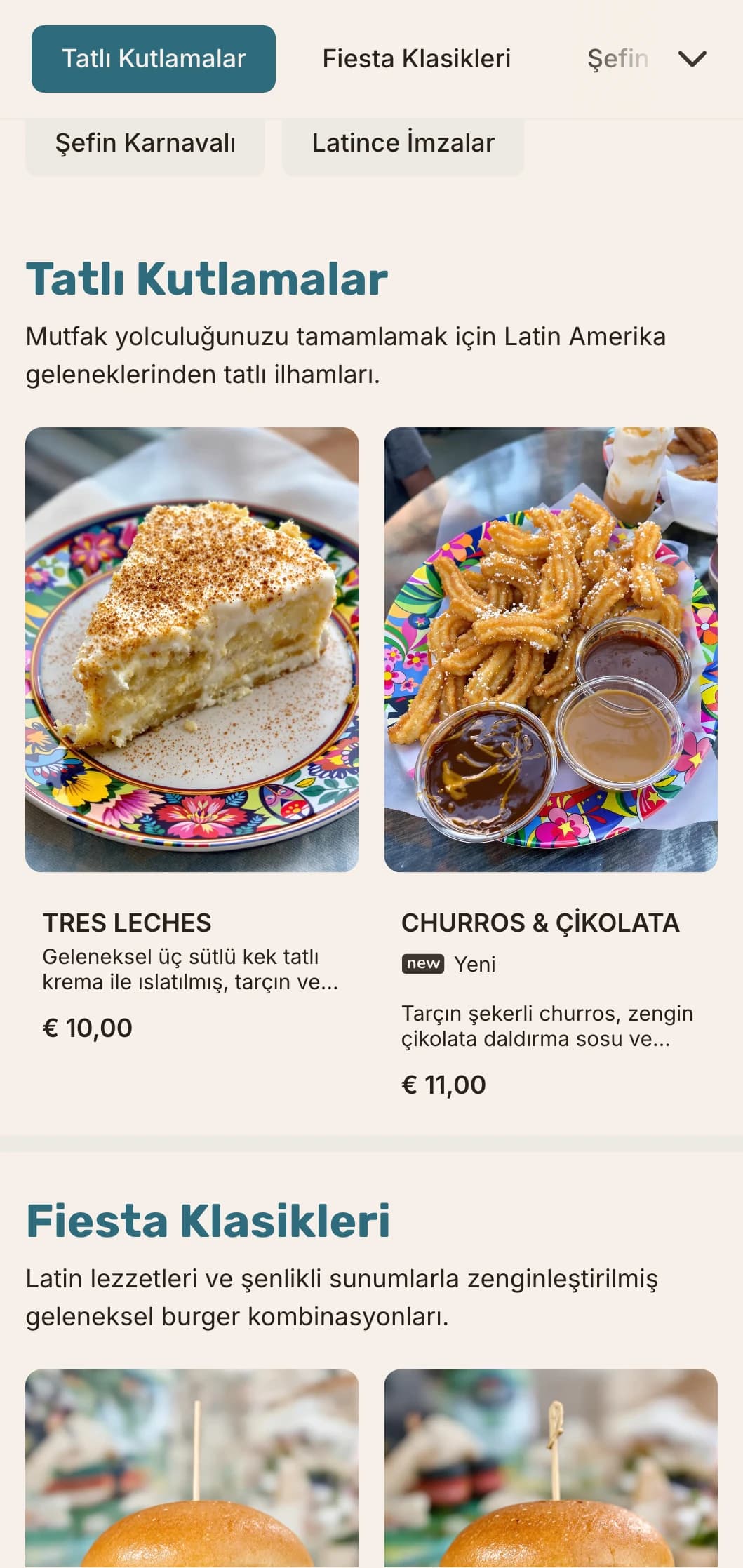 Latin Amerika esintili burger füzyonu, canlı lezzetleri ve şenlikli atmosferi kutluyor.