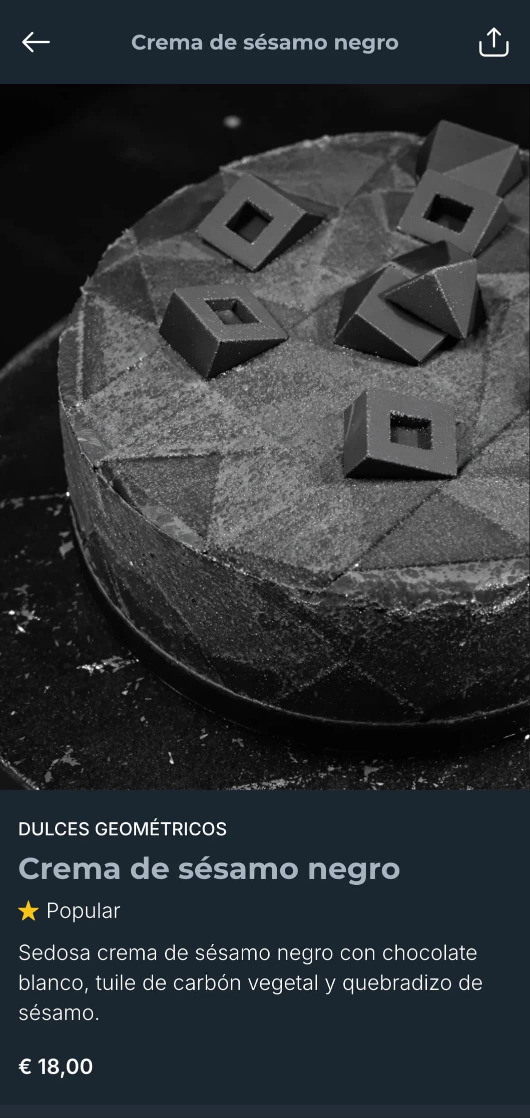 Un sofisticado menú en gris pizarra, de líneas limpias y diseño minimalista, perfecto para la alta cocina contemporánea.