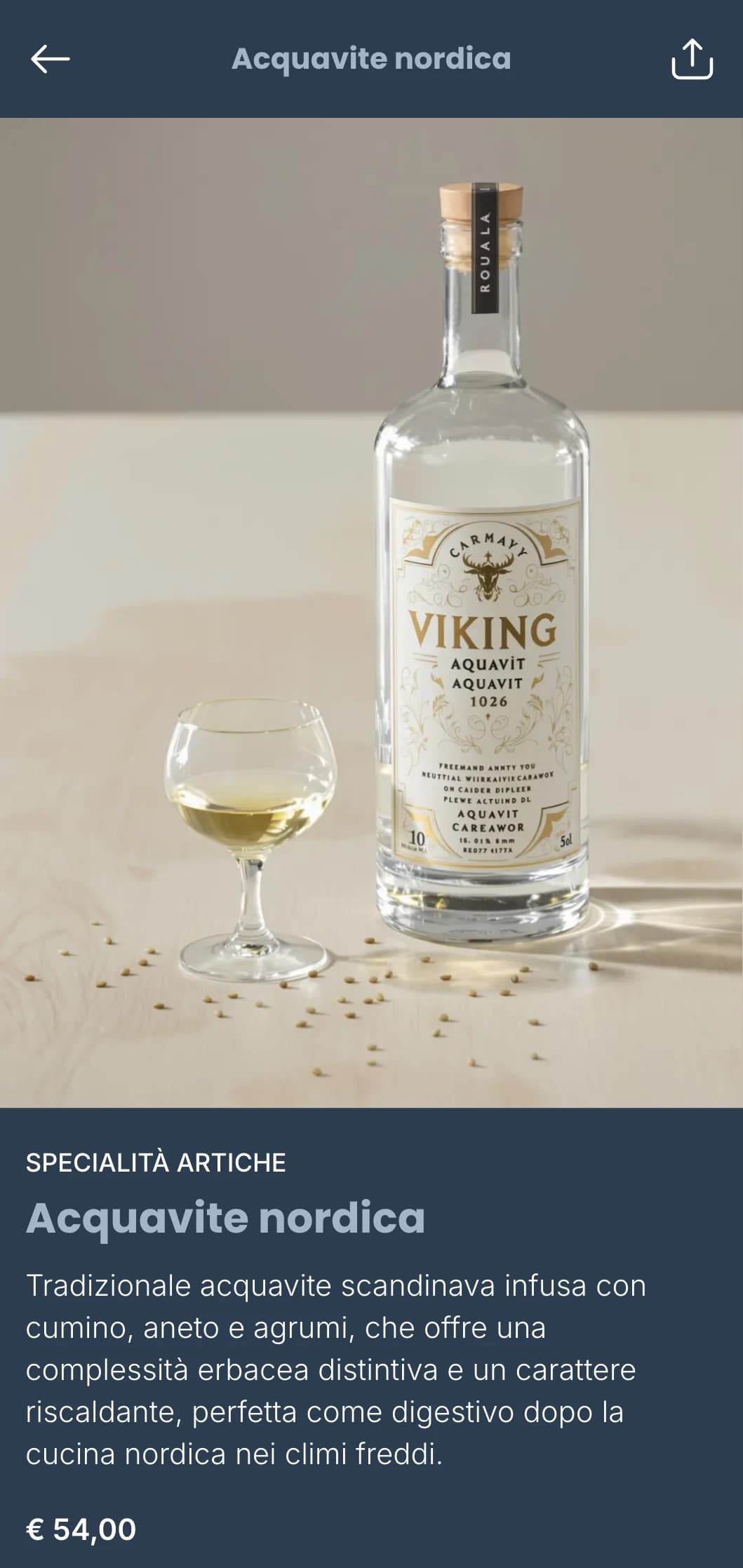 Modello di carta dei vini di ispirazione scandinava con toni blu ghiaccio e design minimalista, ideale per ristoranti nordici contemporanei e wine bar internazionali.