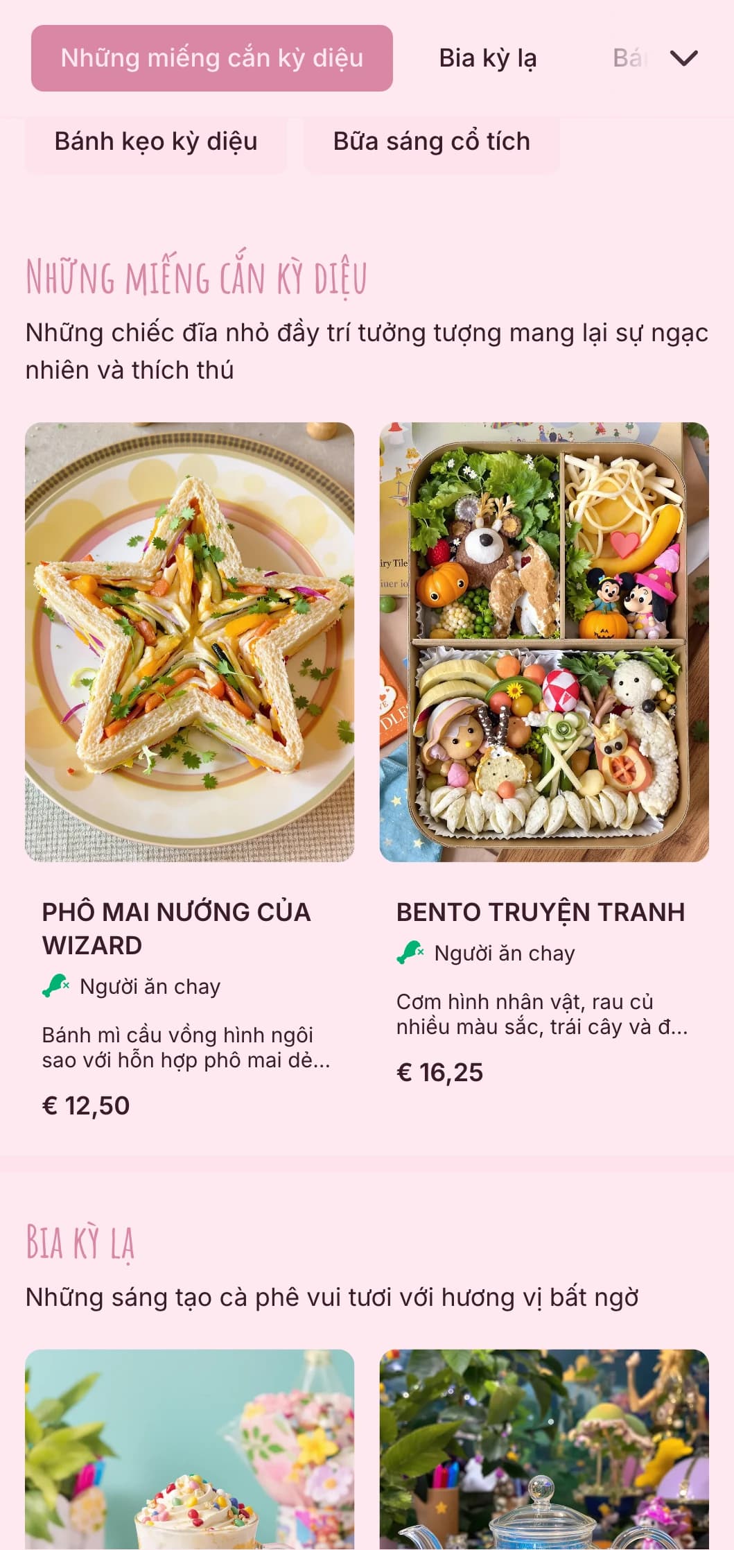 Thiết kế màu hồng vui tươi với các yếu tố kỳ quặc dành cho các cửa hàng bánh ngọt sáng tạo và quán cà phê tráng miệng.