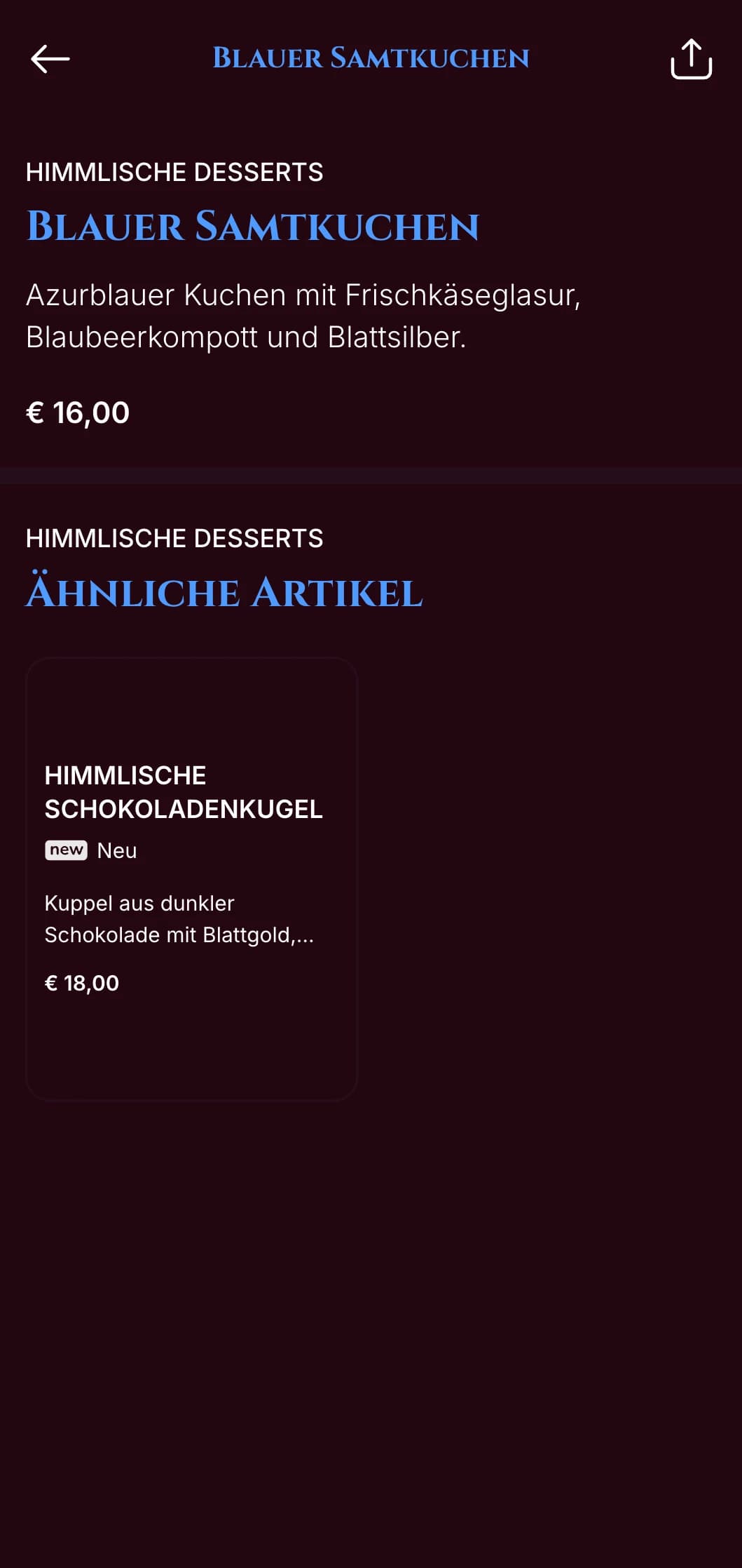 Ein dramatisches mitternachtsblaues Menü mit goldenen Akzenten, das für Abendrestaurants mit luxuriöser Atmosphäre konzipiert wurde.