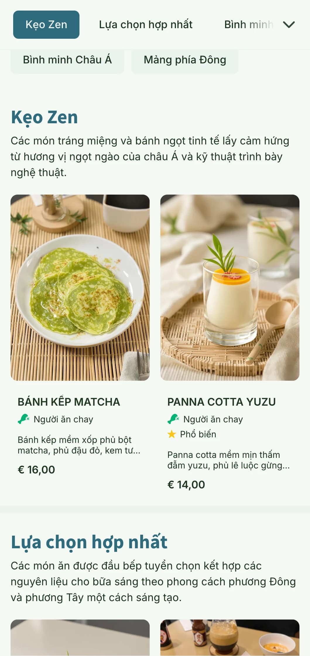 Mẫu bữa sáng muộn lấy cảm hứng từ phong cách châu Á với các yếu tố tự nhiên, hoàn hảo cho các quán cà phê kết hợp và điểm ăn sáng châu Á hiện đại.