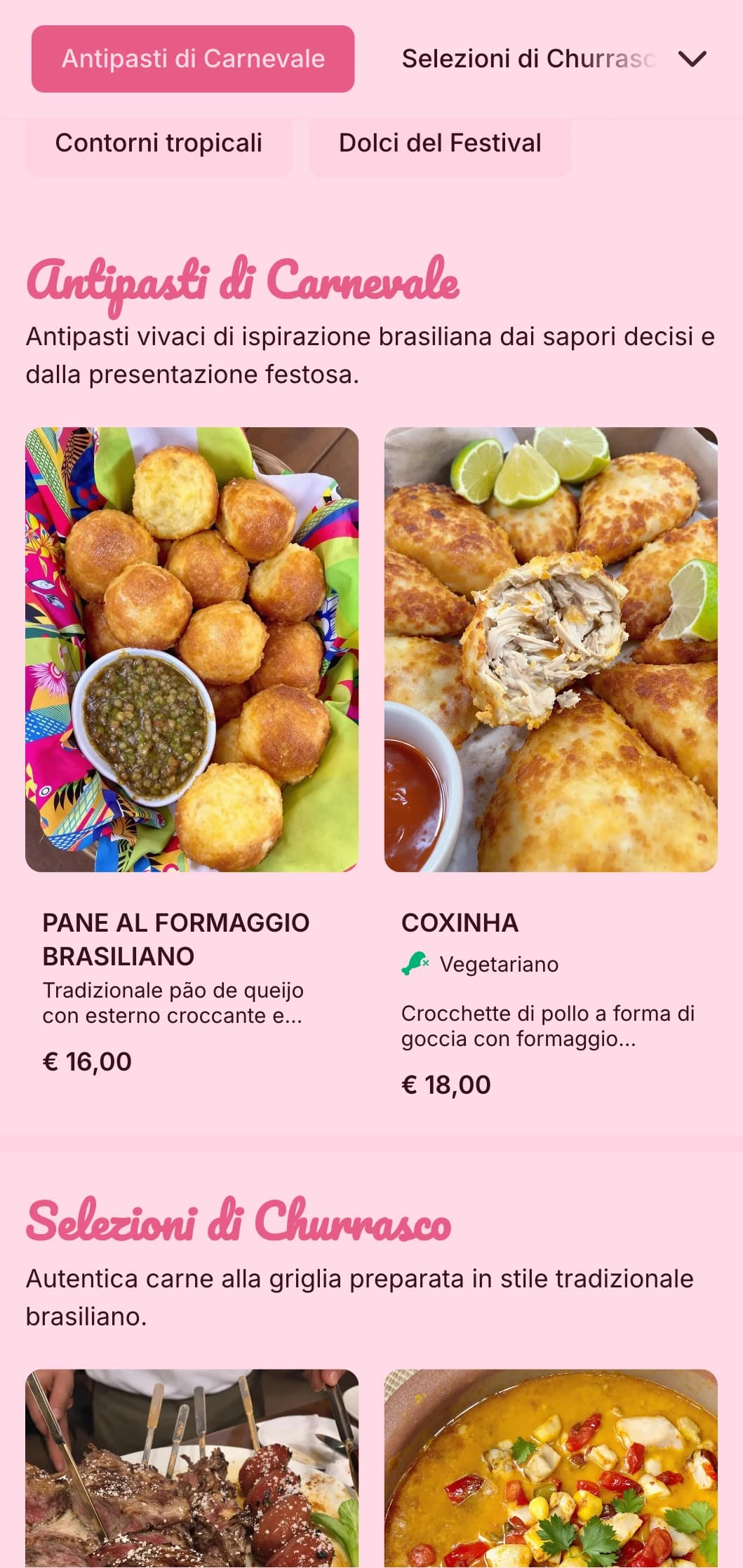 Energico catering di ispirazione brasiliana con carni alla griglia, elementi tropicali e presentazione festosa per celebrazioni vivaci.