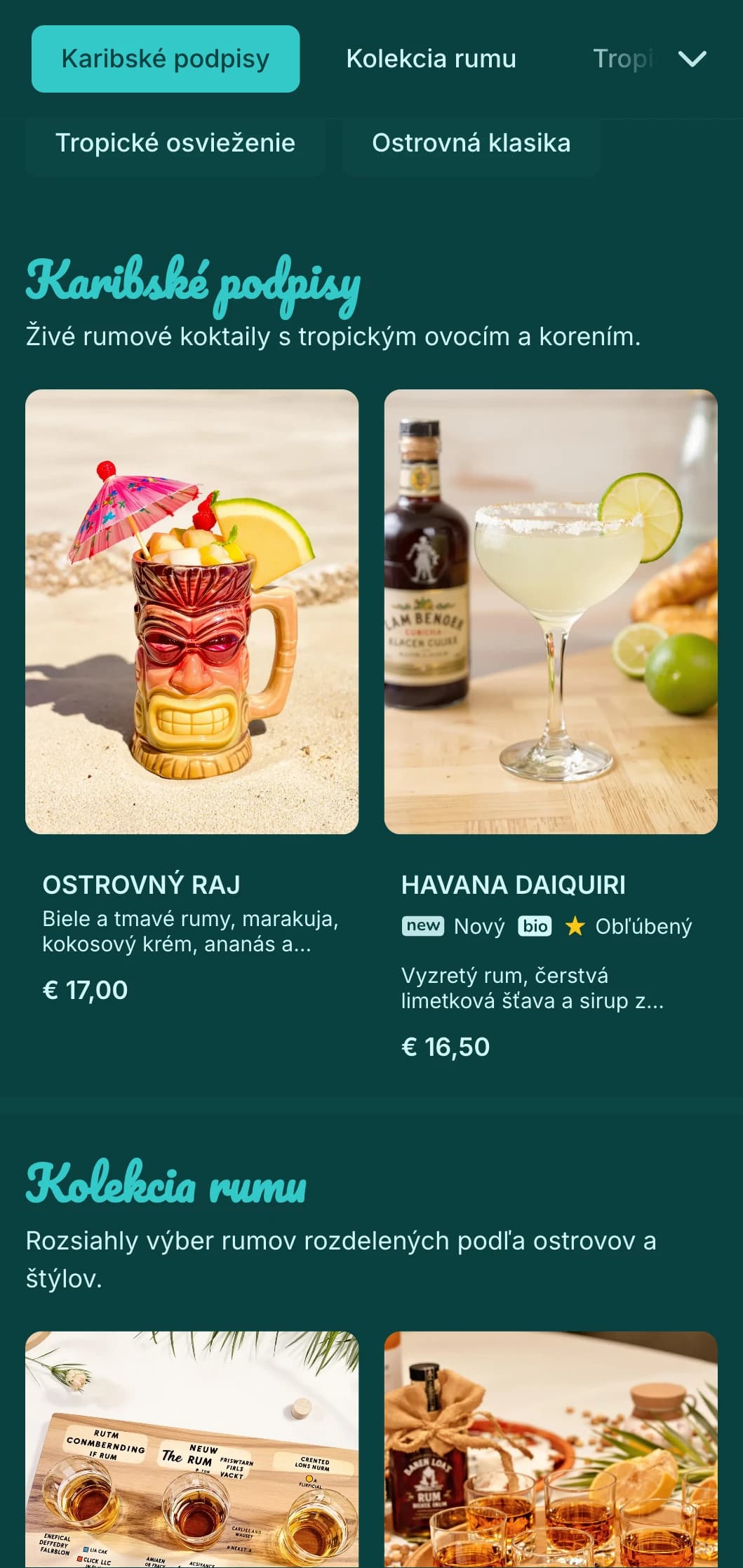 Svetlý tyrkysový dizajn so slávnostnými prvkami pre plážové bary zamerané na rum.