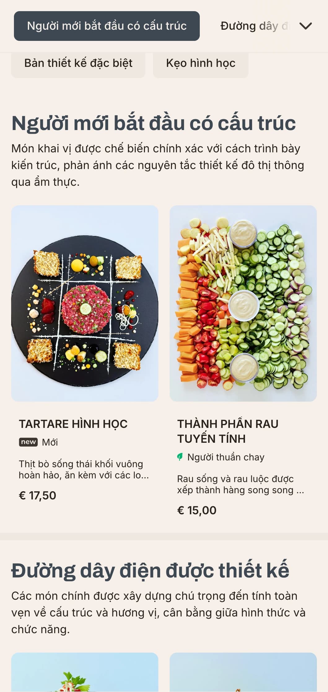 Thiết kế thực đơn trưa mang tính kiến trúc táo bạo với những đường nét mạnh mẽ và yếu tố đô thị, lý tưởng cho các nhà hàng hiện đại ở các khu thương mại và khu phát triển hiện đại.