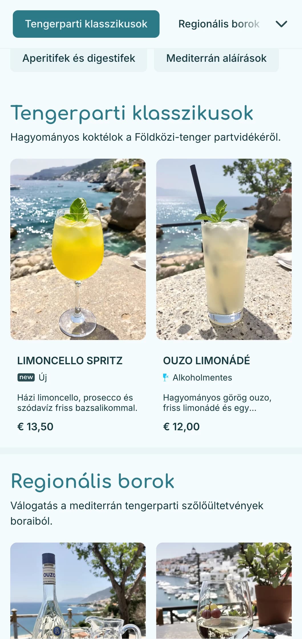 A mediterrán vizek által inspirált frissítő kék paletta tengerparti helyszínekhez.