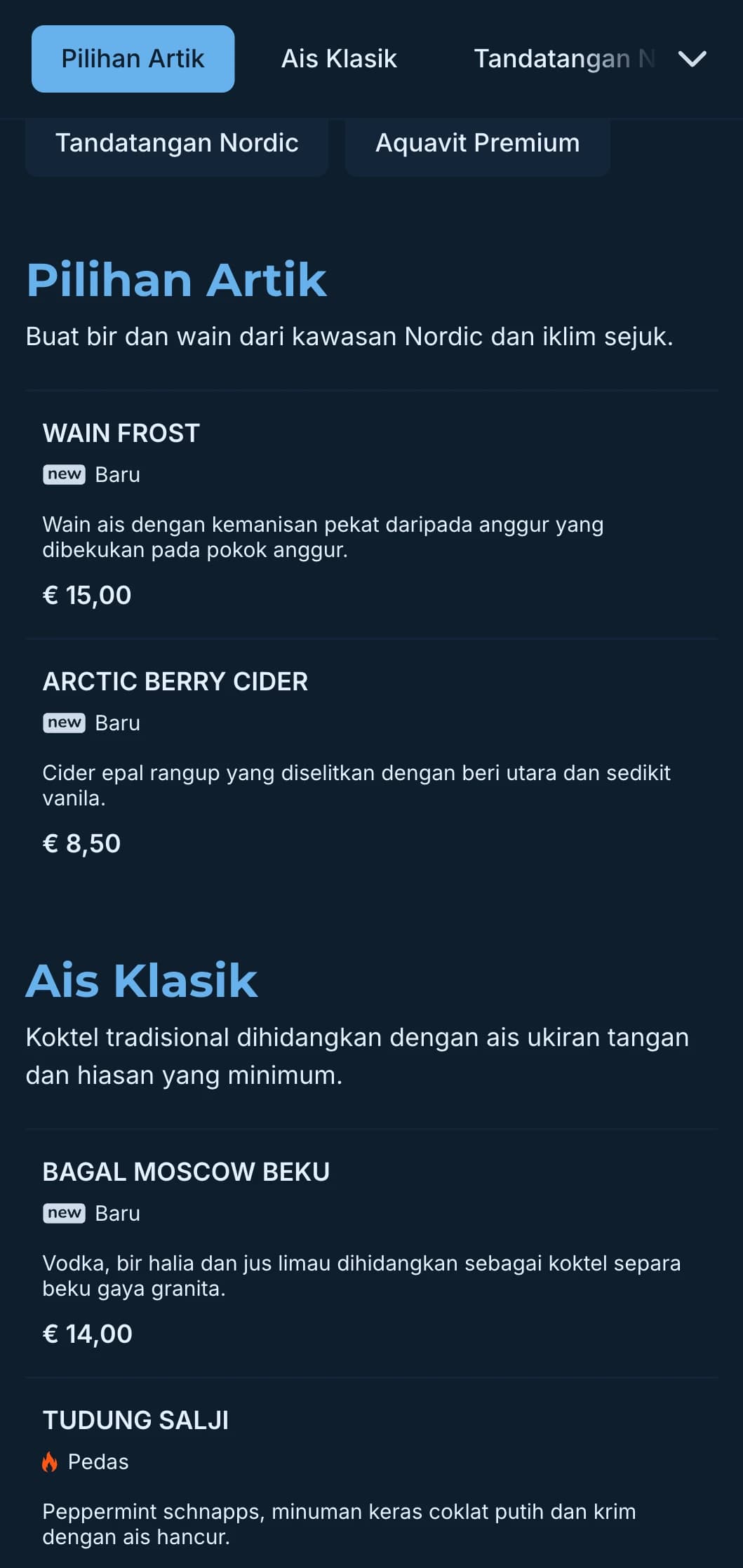 Reka bentuk berinspirasikan Scandinavia yang bersih dengan rona biru sejuk untuk pertubuhan moden.