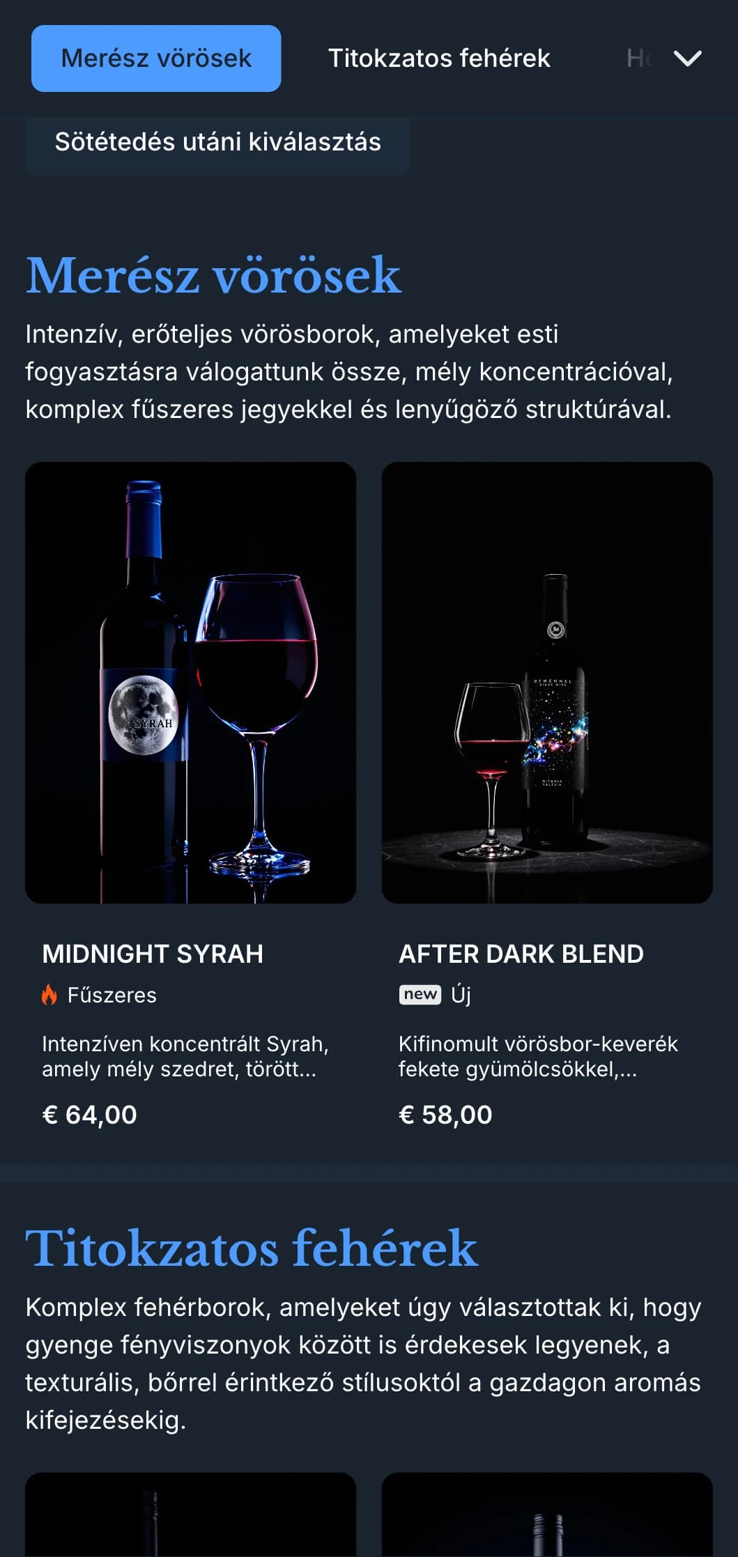 Mélyen hangulatos borlap sablon elektromos kék akcentusokkal éjféli háttér előtt, ideális esti helyszínekhez és exkluzív borélményekhez.