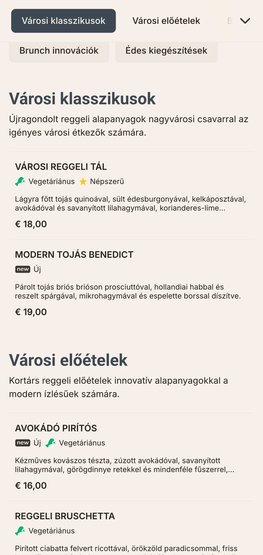 Elegáns, modern reggeli lehetőségek a modern városiak számára, minimalista megjelenéssel és innovatív ízkombinációkkal.