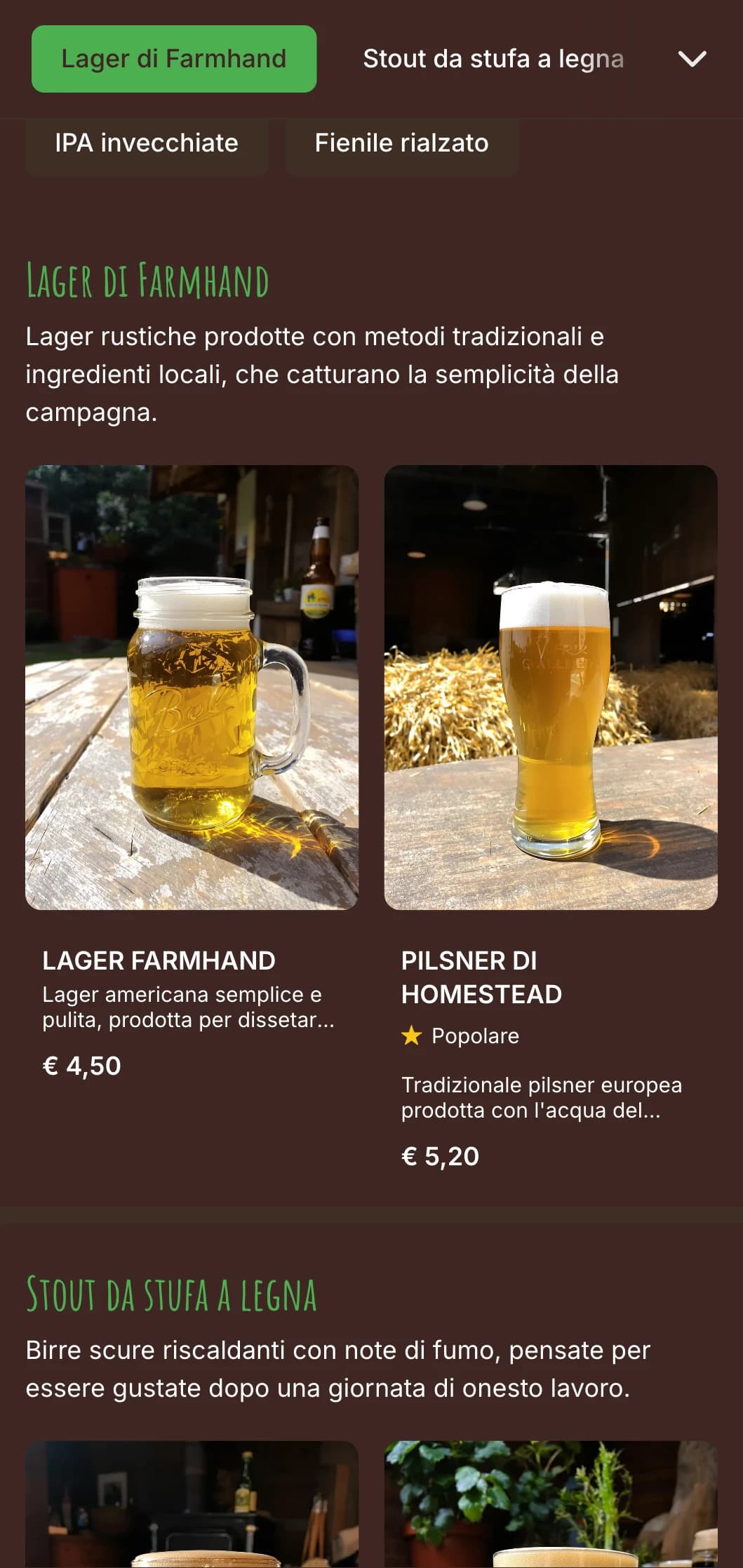 Un design accogliente e resistente alle intemperie, con texture in legno recuperato ed elementi di fattoria vintage, ideale per le birrerie di campagna.