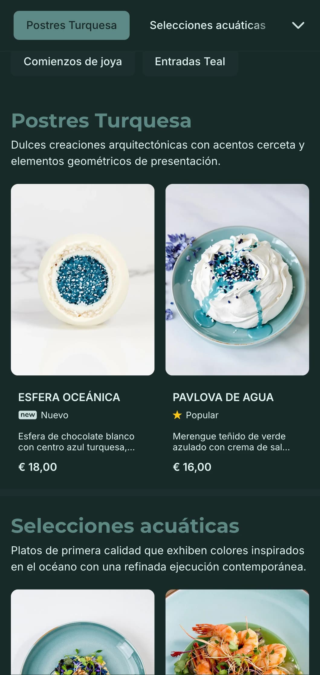 Concepto moderno y sofisticado con ricos tonos verde azulado y elementos de lujo contemporáneos.