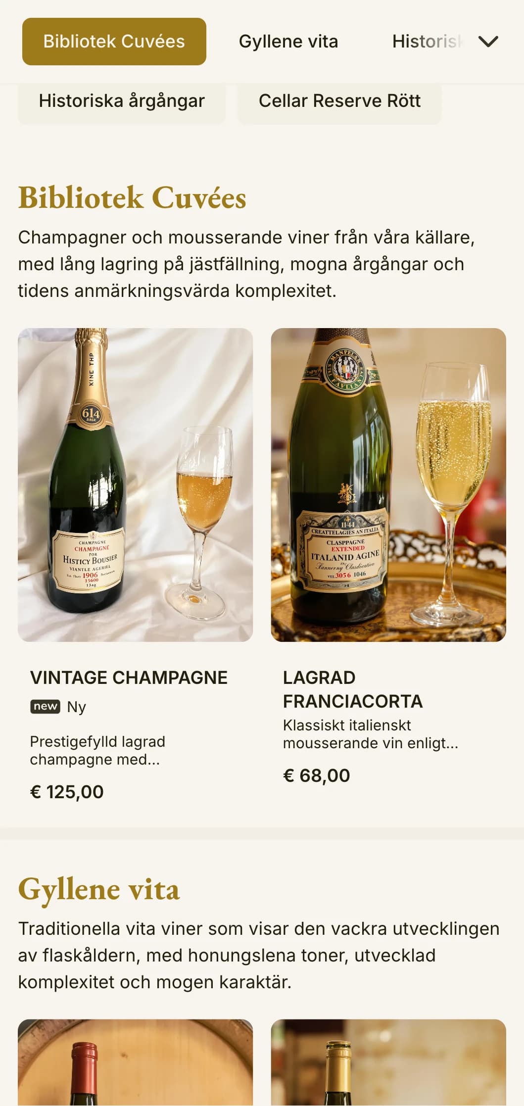 En varm och traditionell mall för vinlistan med bärnstensfärgade accenter och kulturhistoriska inslag, perfekt för etablerade vingårdar och klassiska fine dining-upplevelser.