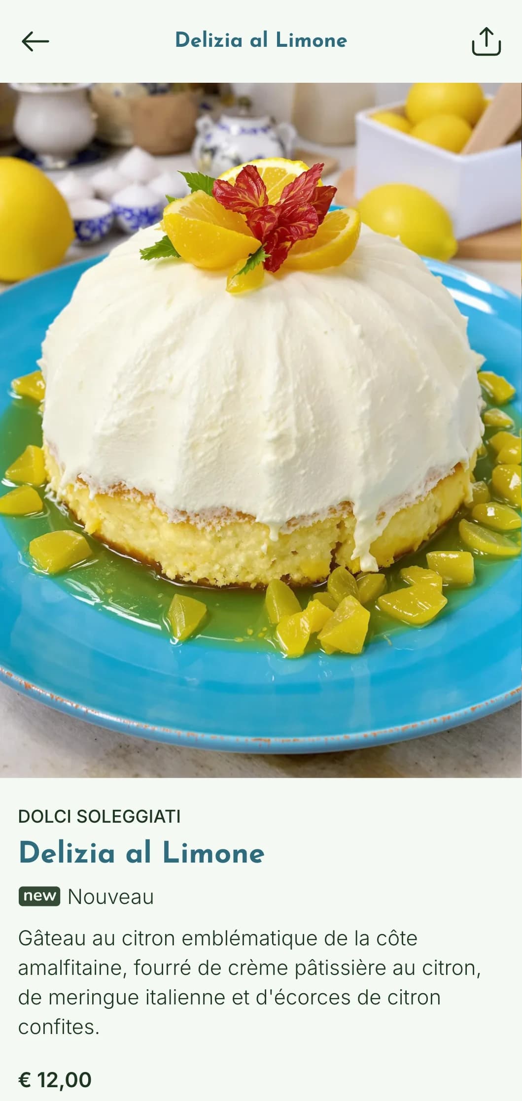 Un design clair et aéré avec des accents de citron et d'azur inspiré par la cuisine côtière fraîche de l'île de Capri.