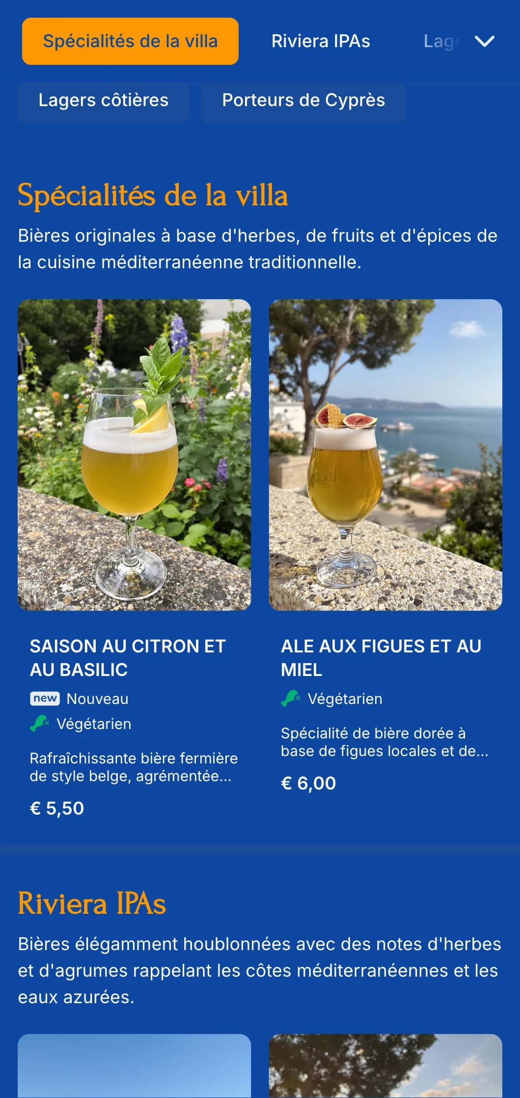 Design lumineux et aéré inspiré de l'esthétique côtière méditerranéenne, parfait pour les brasseries de bord de mer et les destinations de vacances.