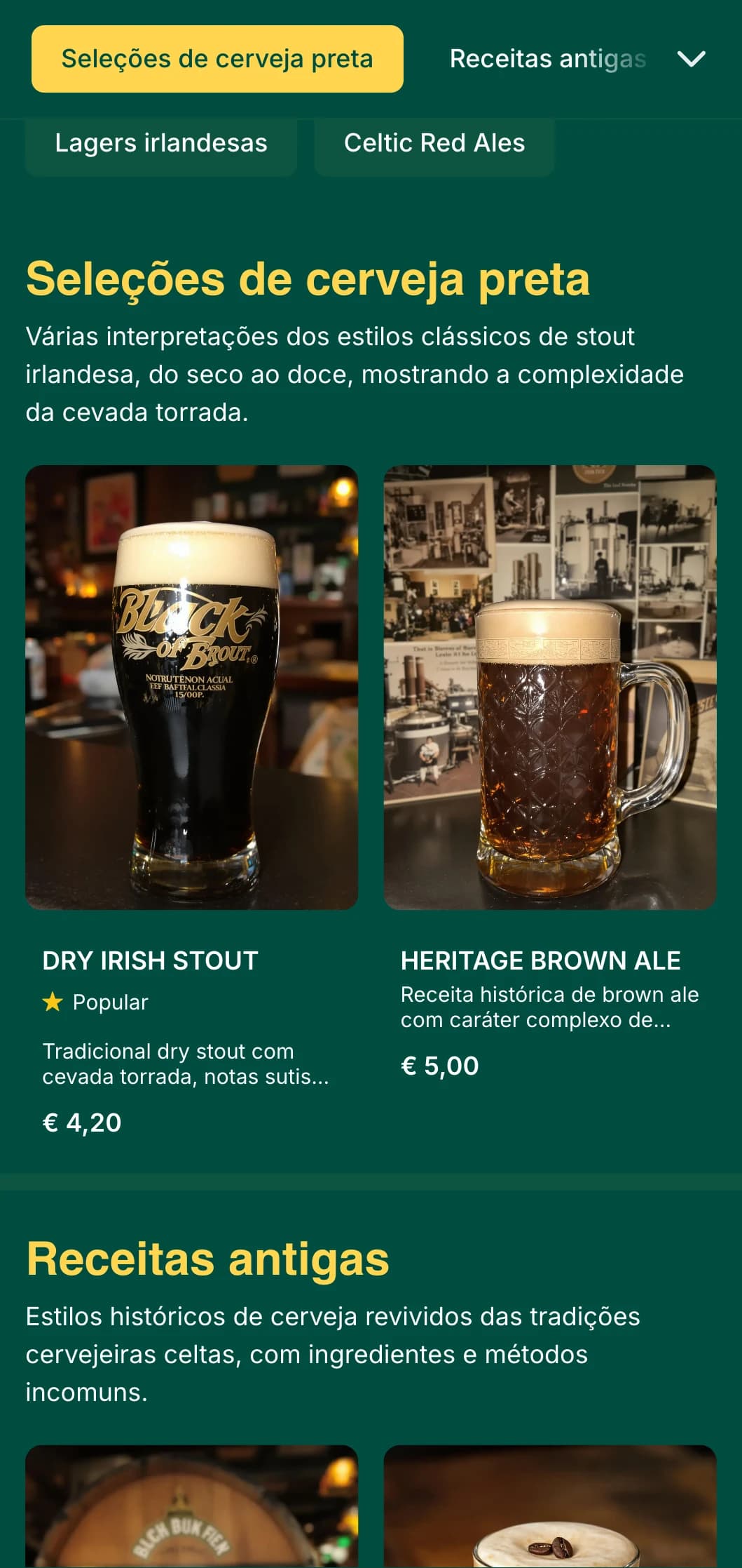Modelo tradicional inspirado em um pub irlandês com tons de esmeralda e detalhes em nó celta, perfeito para estabelecimentos com temática irlandesa.