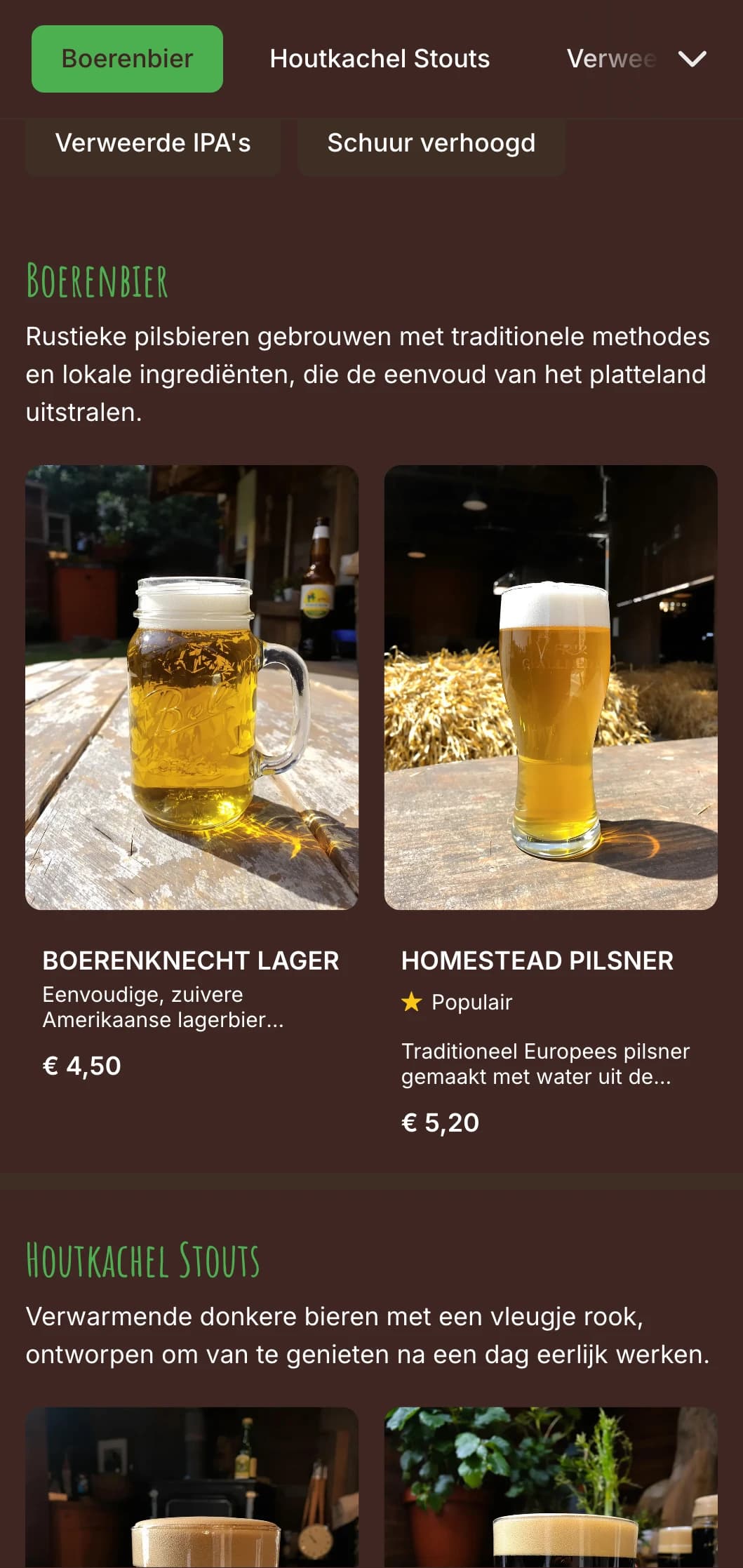 Verweerd en huiselijk ontwerp met teruggewonnen houttexturen en vintage boerderijelementen, ideaal voor landelijke brouwerijen.