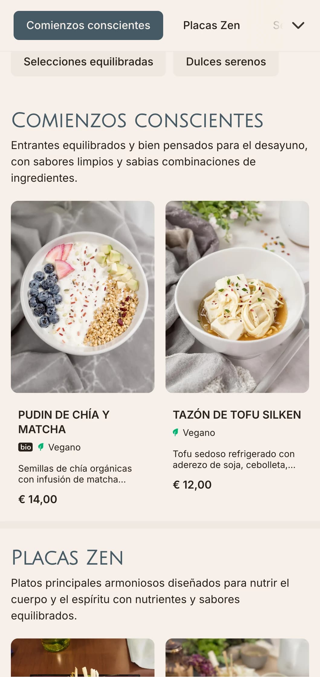 Plantilla de brunch tranquila y equilibrada con influencias asiáticas, adecuada para cafeterías de bienestar que ofrecen matcha y experiencias de mindful dining.