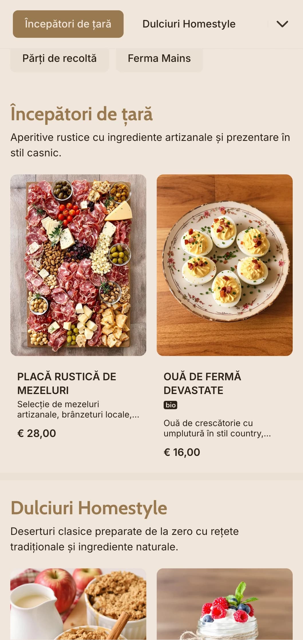 Catering cald inspirat de țară, cu mâncăruri consistente, servicii în stil familial și prezentare rustică pentru nunți în hambare și evenimente rurale.