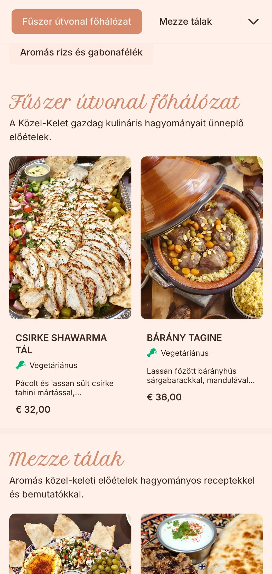 Gazdag, aromás közel-keleti ételkínálat vibráló fűszerekkel, hagyományos receptekkel és autentikus bemutatással kulturális eseményekre és különleges alkalmakra.