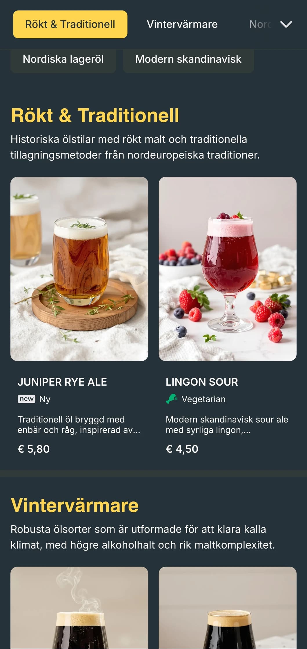 Ren och minimalistisk skandinaviskinspirerad design med svala toner och enkel, funktionell layout för moderna ölhallar.