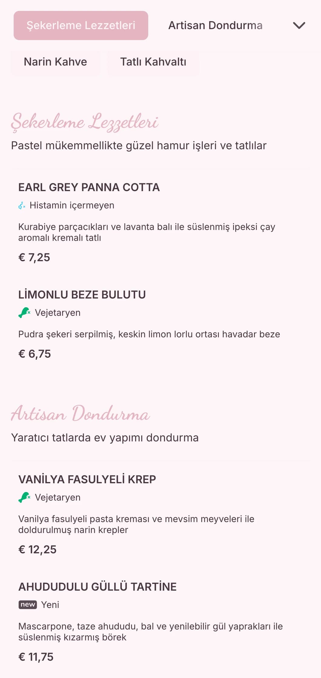 Tatlı kafeleri ve dondurma salonları için eğlenceli öğeler içeren tatlı pastel tasarım.
