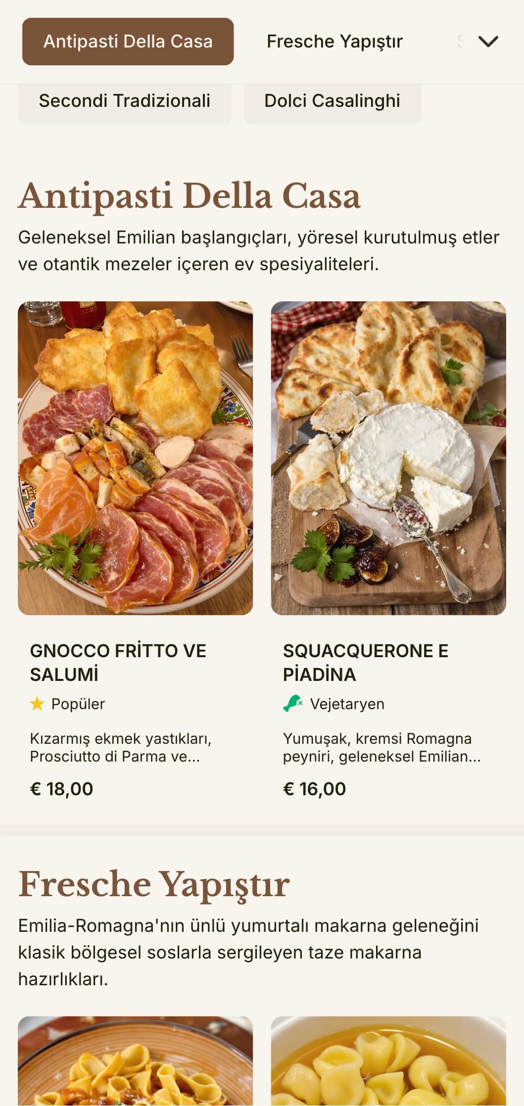 Emilia-Romagna'nın ünlü makarna yapım mirasını kutlayan sıcak, geleneksel tasarım.