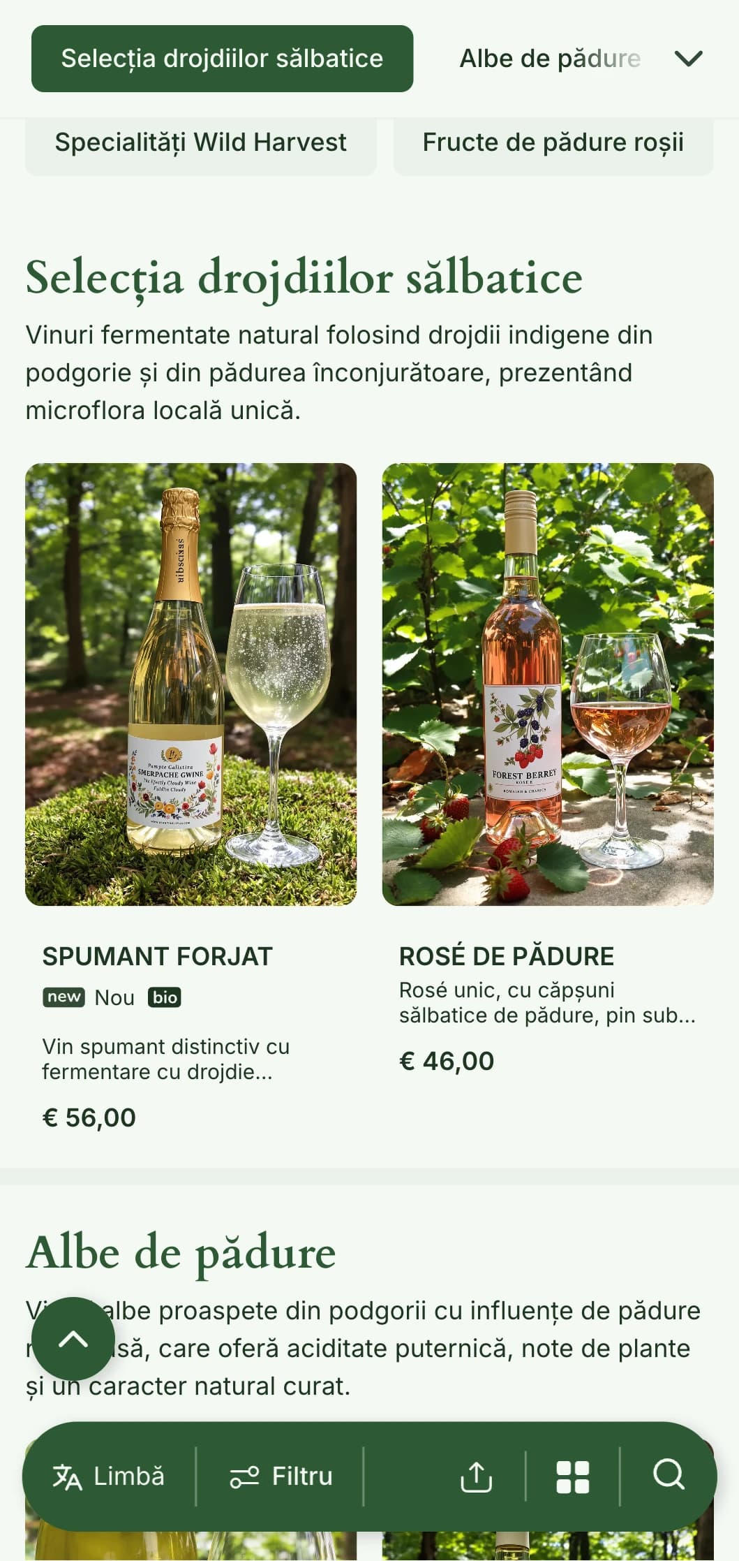 Șablon de listă de vinuri cu tonuri de pădure și texturi naturale, perfect pentru selecții de vinuri organice și localuri inspirate din natură.