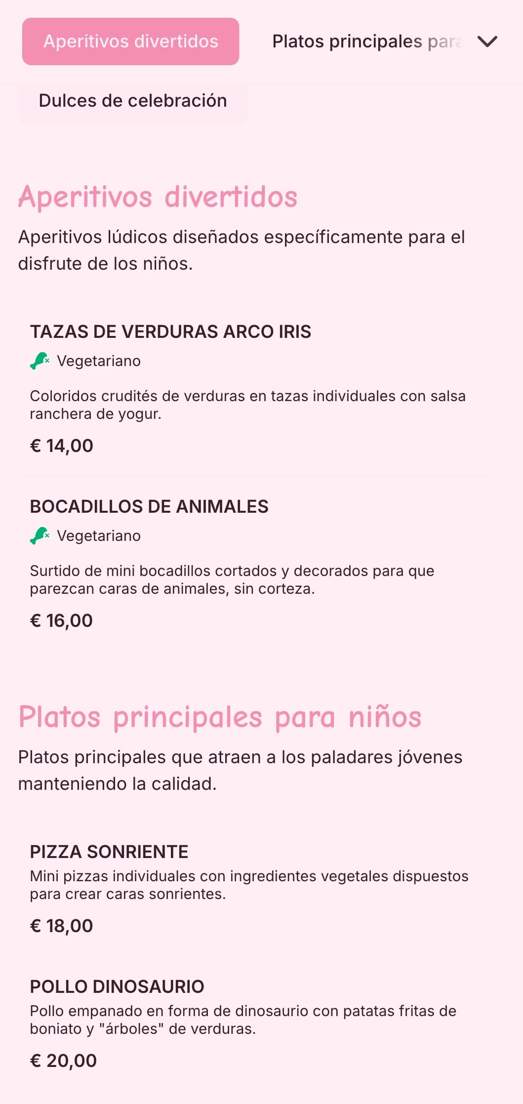 Catering divertido y colorido diseñado específicamente para eventos infantiles con una presentación lúdica, opciones adaptadas a los niños y estaciones de comida interactivas.