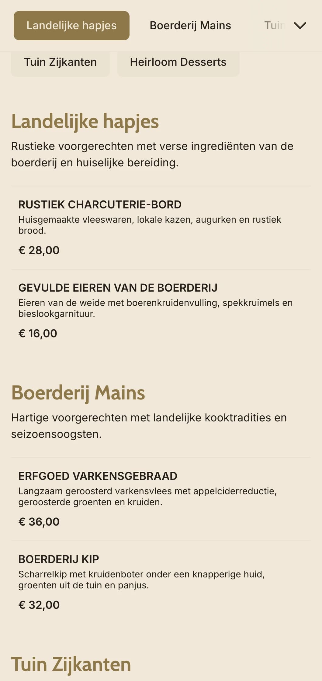 Gezonde catering van boerderij tot tafel met lokale seizoensingrediënten, service in familiestijl en landelijke charme voor landelijke feesten.