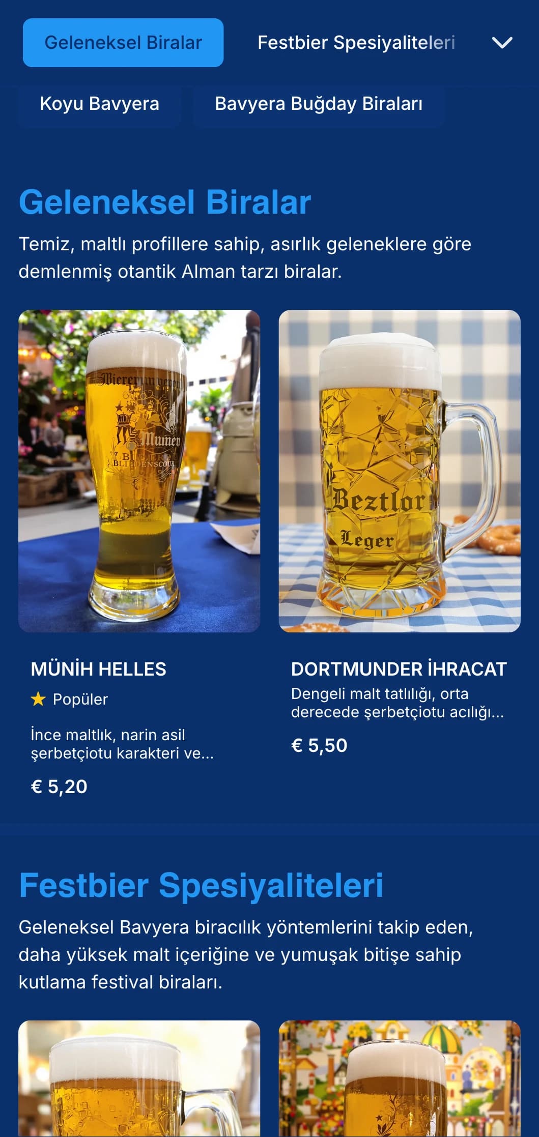 Otantik Alman bira salonları ve Oktoberfest kutlamaları için mükemmel, klasik mavi ve beyaz renk düzenine sahip geleneksel Bavyera tarzı şablon.