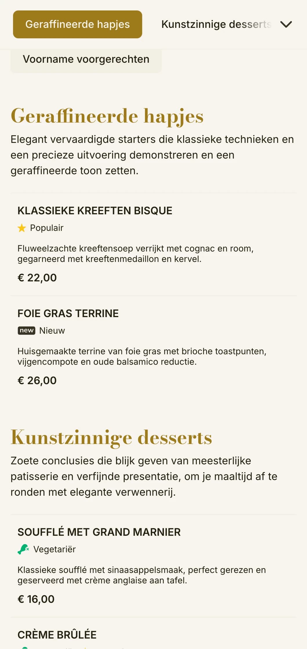 Verfijnd, geraffineerd lunchmenu-ontwerp met verfijnde typografie en klassieke verhoudingen, geschikt voor chique restaurants en eetgelegenheden met lunchservice.