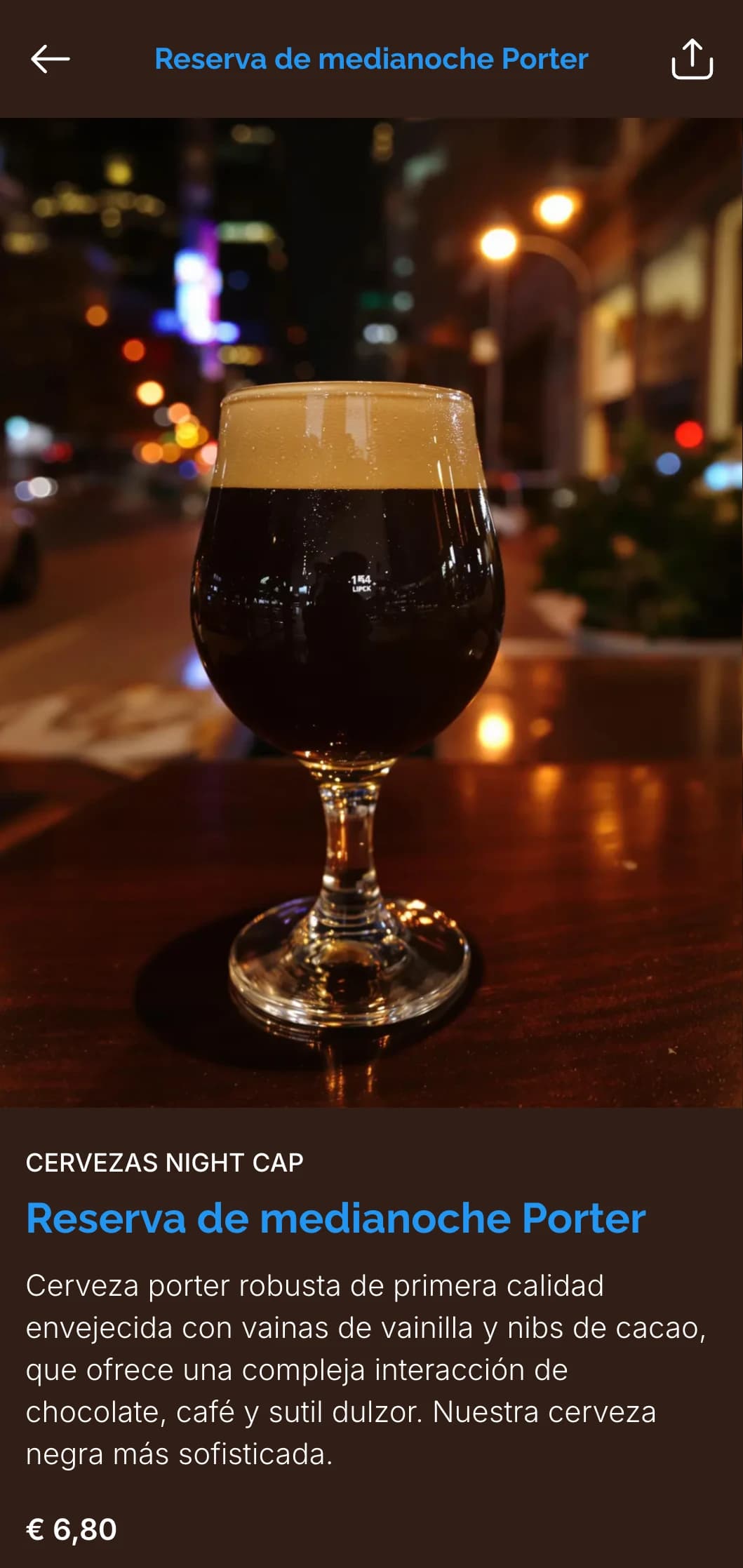 Sofisticada plantilla urbana con ricos tonos de madera y elegante tipografía para cervecerías y bares de cerveza de lujo.