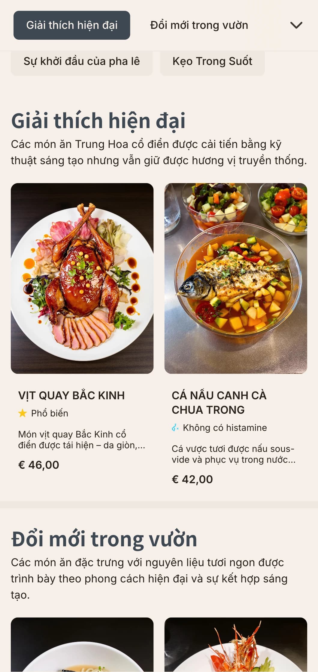 Thiết kế thực đơn Trung Hoa đương đại với các chi tiết lấy cảm hứng từ pha lê và họa tiết khu vườn dành cho các nhà hàng kết hợp hiện đại.