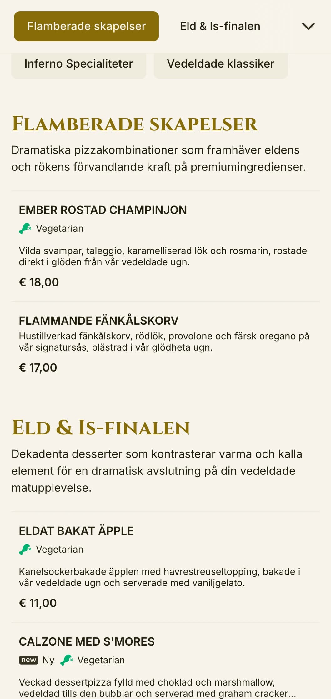 Dramatisk pizzameny med starka färger och djärv typografi för vedeldade specialister.