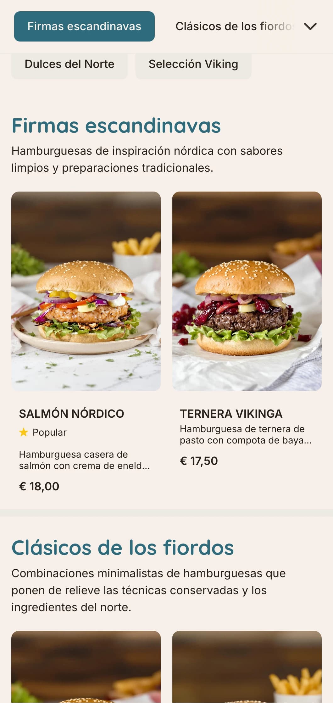 Concepto de hamburguesa minimalista de inspiración escandinava con líneas limpias y diseño funcional.