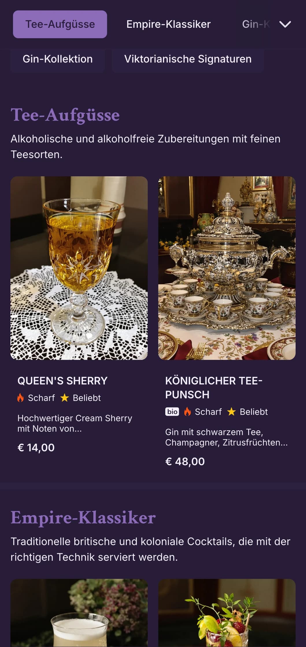Aufwändiges grünes Design mit viktorianischen Ornamenten für Gin-lastige Salons.
