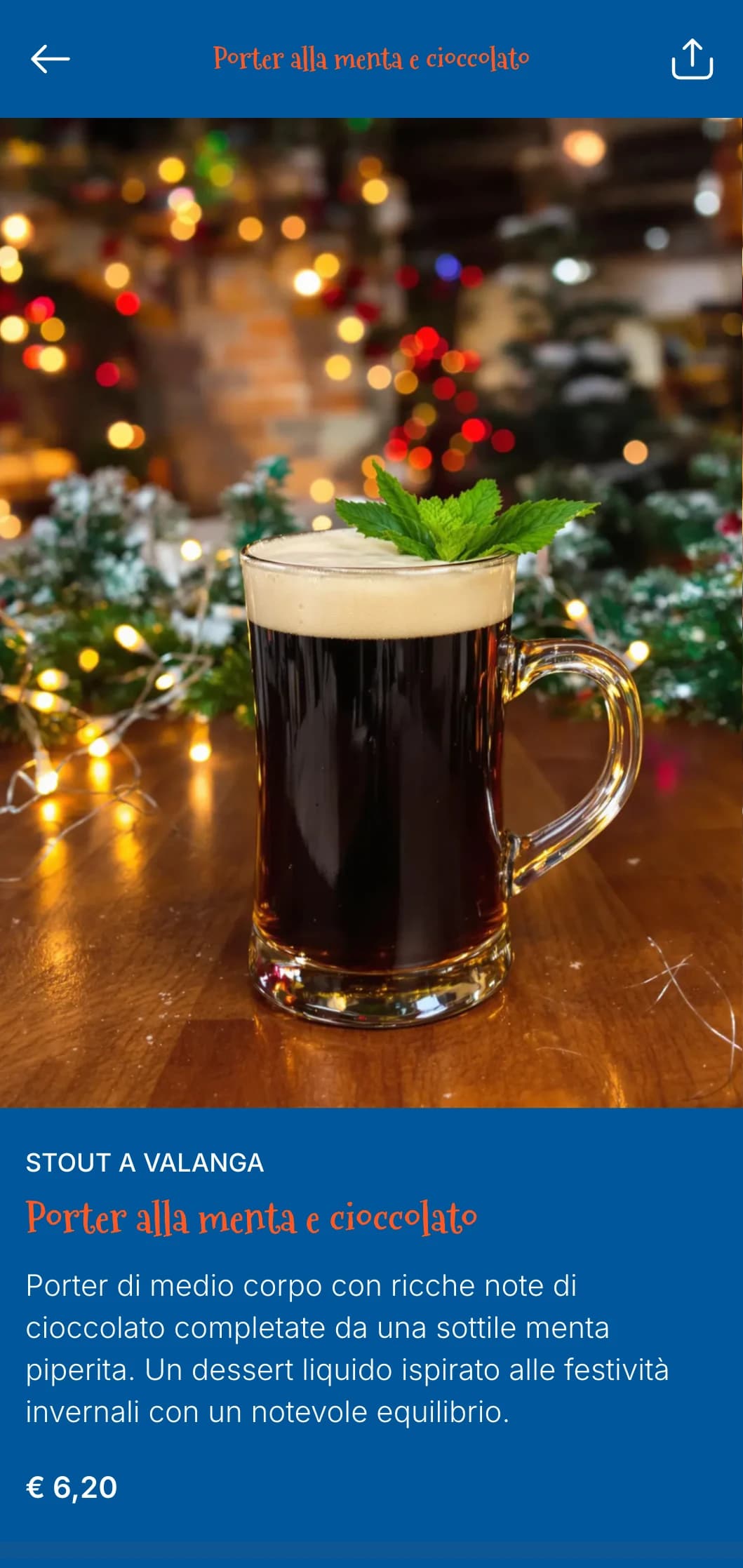 Design accogliente e festoso a tema invernale con elementi innevati e accenti festivi, ideale per i menu stagionali di birra invernale.