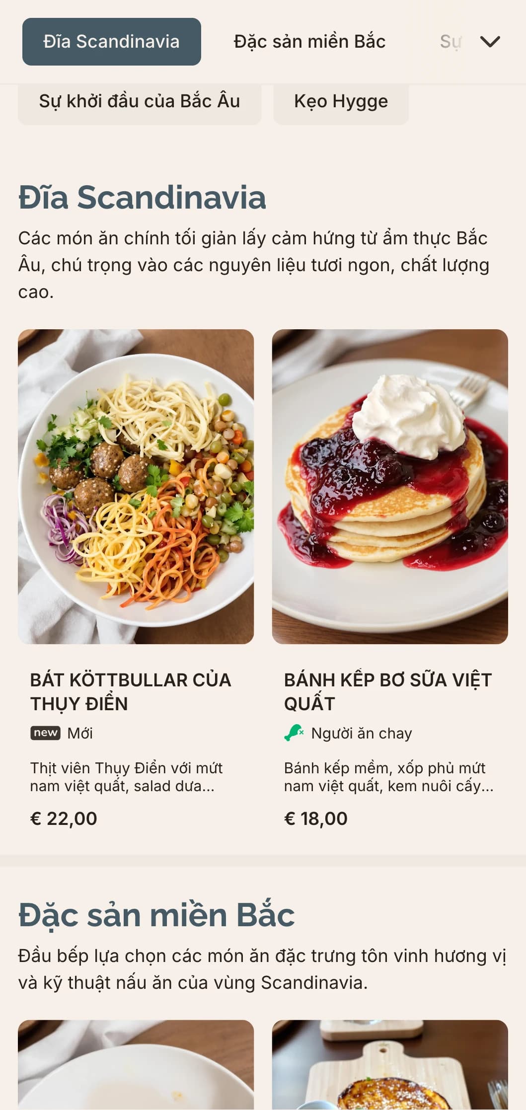 Mẫu bữa sáng muộn tối giản, sạch sẽ với phong cách thiết kế Scandinavia, lý tưởng cho các quán cà phê hiện đại có bầu không khí hygge.