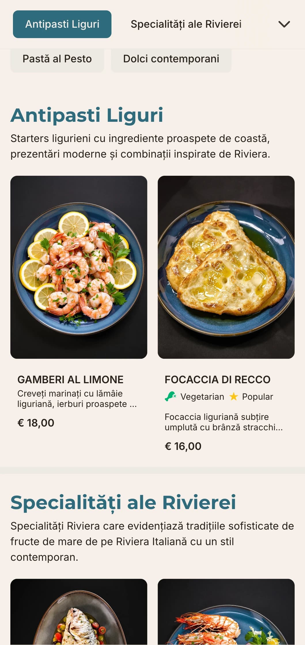 Design contemporan de coastă inspirat de Riviera italiană elegantă și de bucătăria sa rafinată cu fructe de mare.