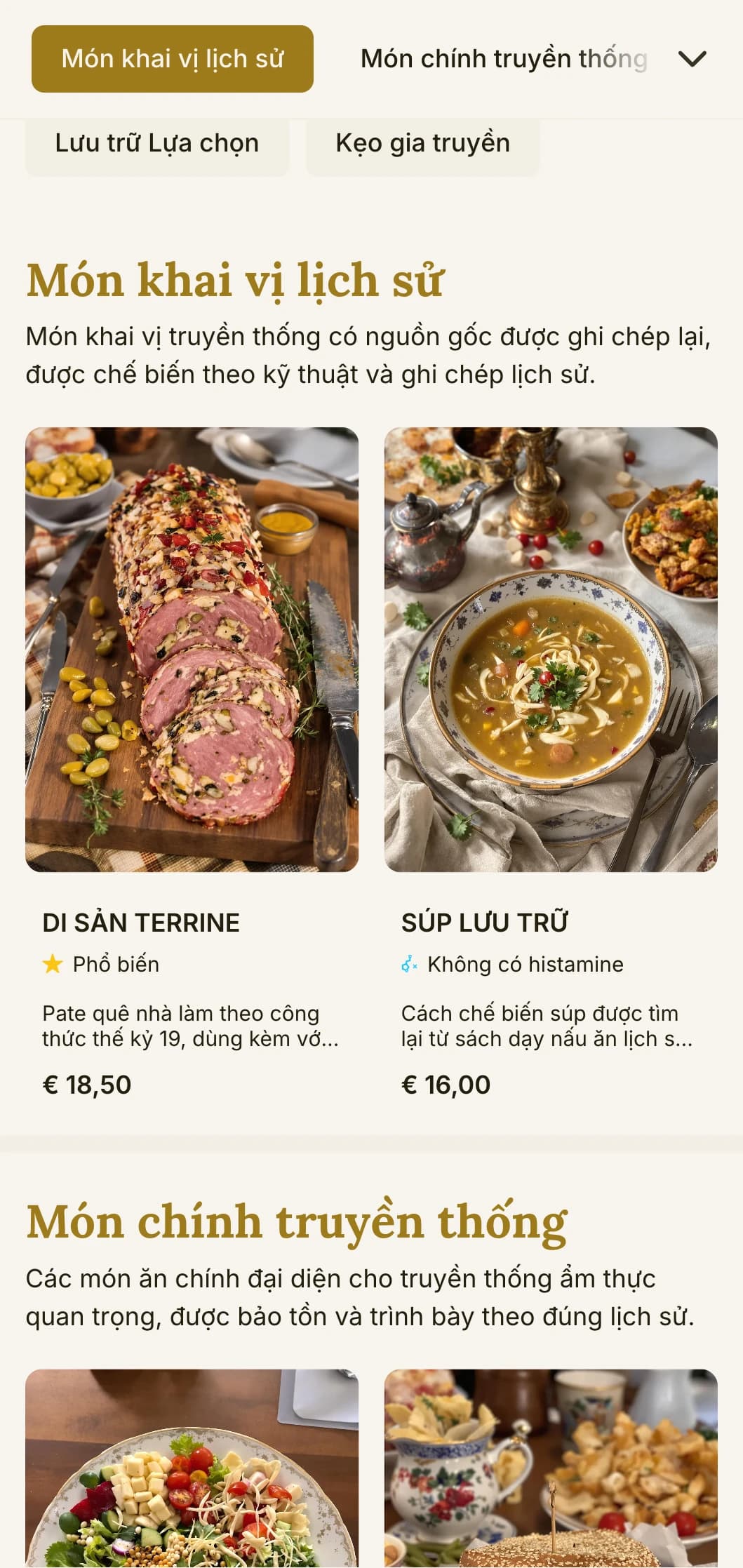 Thiết kế thực đơn bữa trưa mang tính lịch sử, tập trung vào di sản với các yếu tố truyền thống và kiểu chữ vượt thời gian, phù hợp với các nhà hàng và cơ sở nổi tiếng có lịch sử lâu đời.