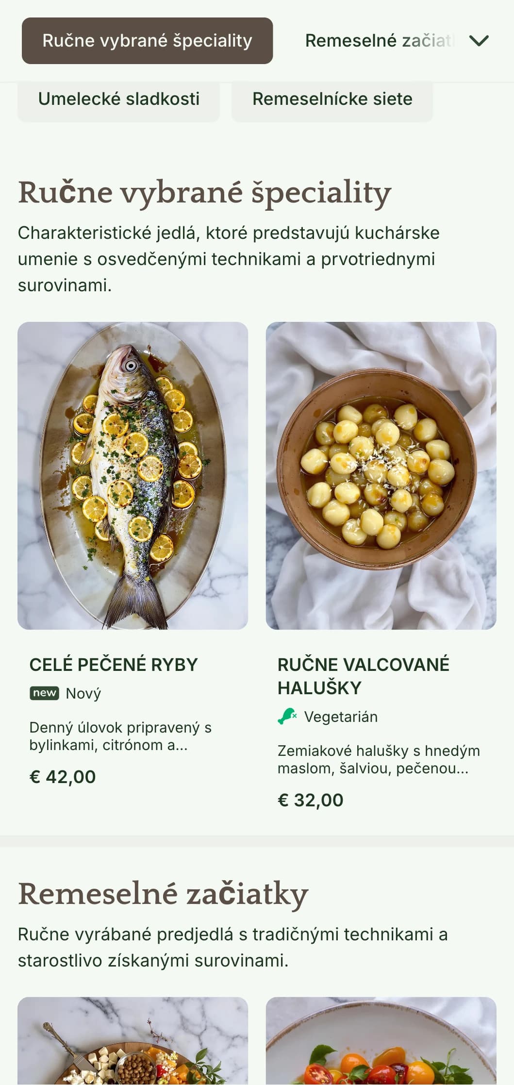 Teplé, remeselnícke večerné menu s dizajnovými prvkami inšpirovanými remeslom a zemitými tónmi je ideálne pre reštaurácie zamerané na remeselnú kuchyňu.