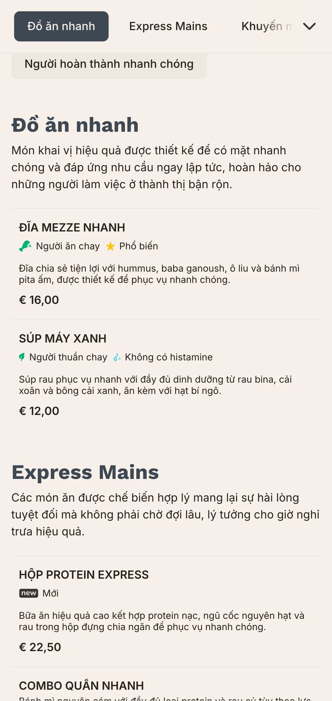 Thiết kế thực đơn trưa hiệu quả, lấy cảm hứng từ thành thị với kiểu chữ đậm và bố cục rõ ràng, lý tưởng cho các quán ăn thành phố bận rộn phục vụ những người đi làm có thời gian ăn trưa hạn chế.