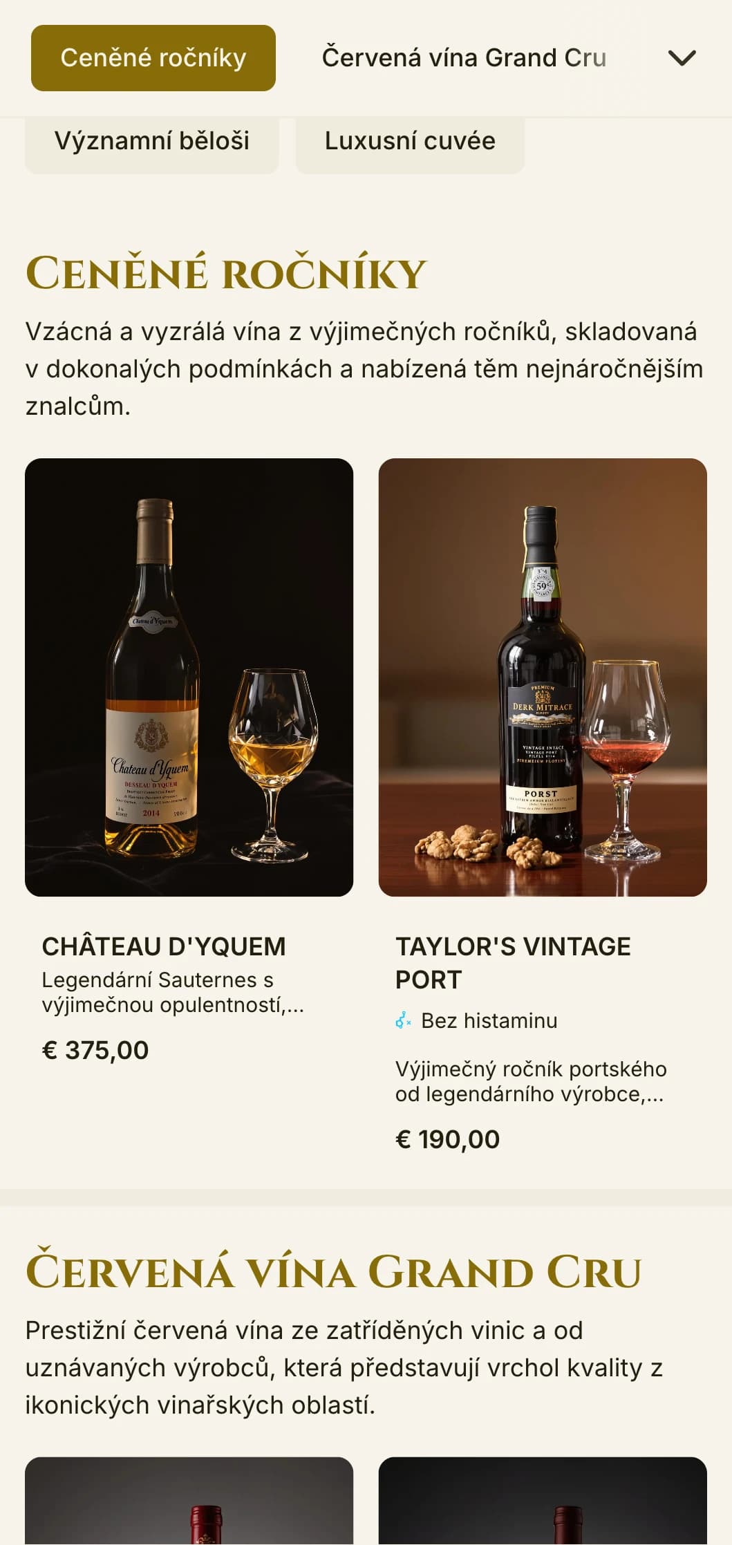 Opulentně dramatická šablona vinného lístku se sytě červenými a zlatými akcenty je ideální pro luxusní stolování a zážitky s vínem nejvyšší kvality.