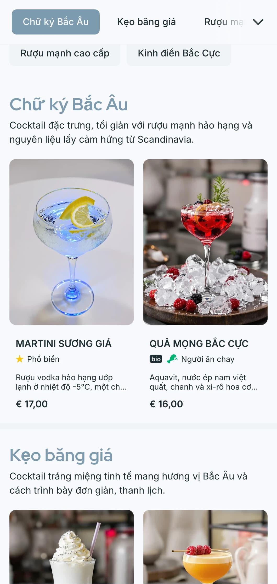 Thiết kế sạch sẽ, lấy cảm hứng từ phong cách Scandinavia dành cho các quán bar và phòng chờ hiện đại với kiểu chữ tối giản và tông màu xanh mát mắt.