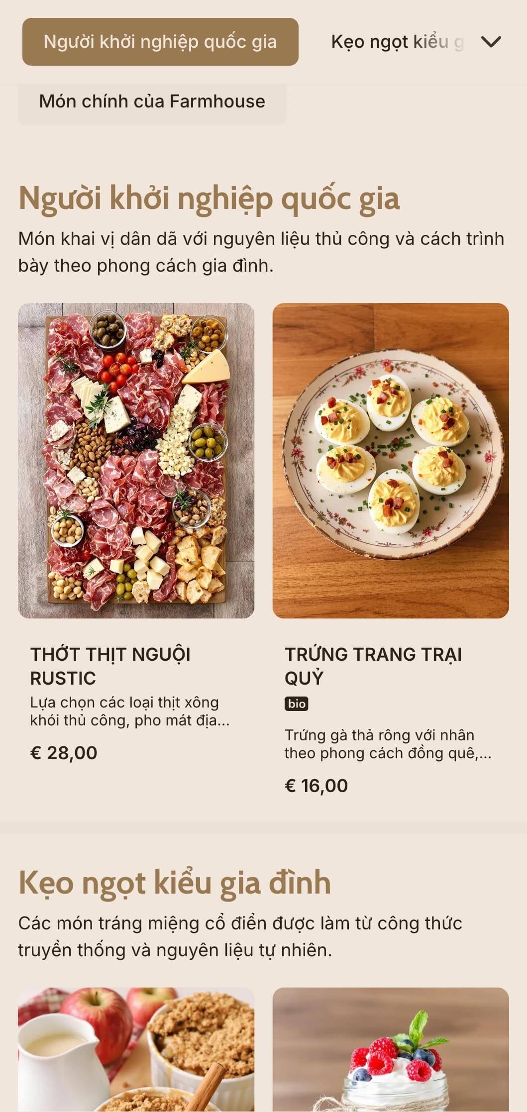 Dịch vụ ăn uống ấm cúng theo phong cách đồng quê với các món ăn thịnh soạn, dịch vụ theo phong cách gia đình và cách trình bày mộc mạc cho các đám cưới tại nhà kho và sự kiện ở vùng nông thôn.