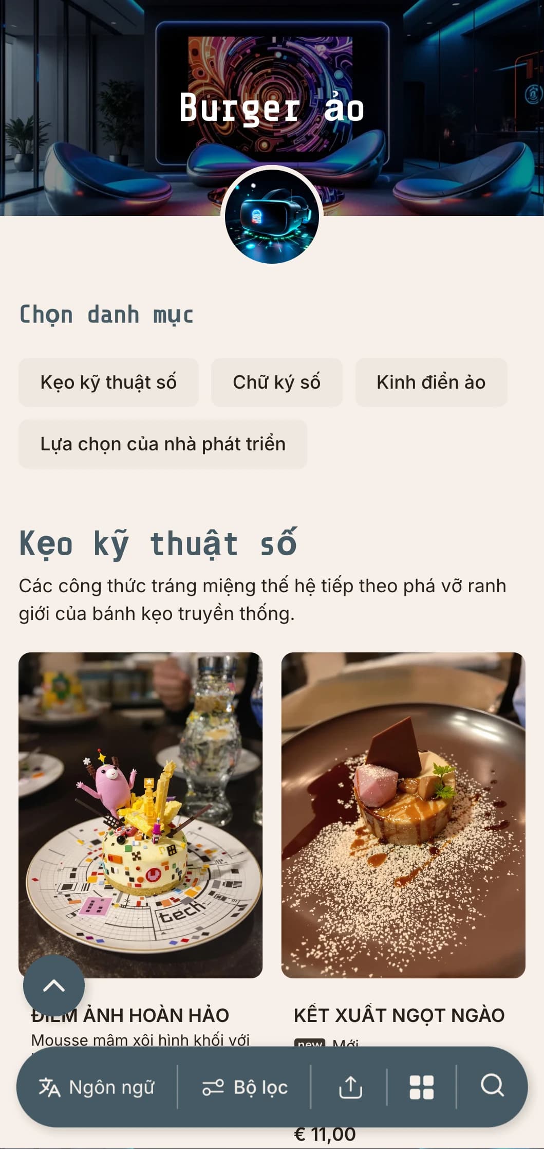 Ý tưởng bánh mì kẹp thịt lấy cảm hứng từ thế giới số tôn vinh công nghệ và trải nghiệm ảo.