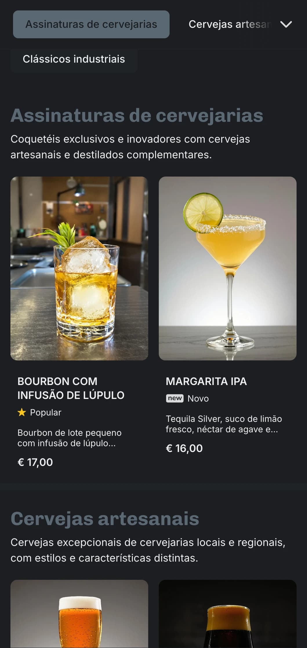 Um design industrial inspirado em uma fábrica para brewpubs e bares de cerveja, com elementos industriais e tipografia forte.