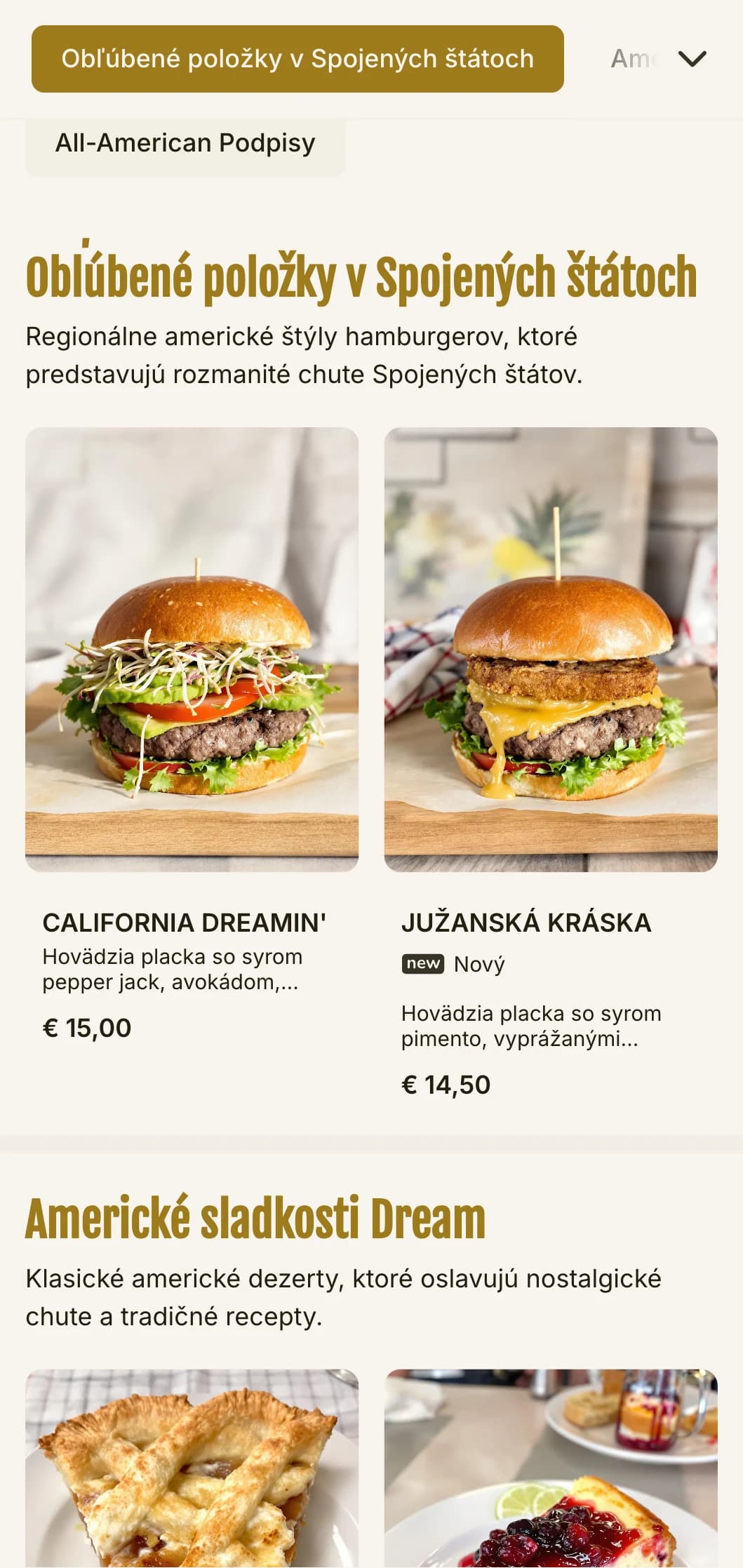 Klasický americký hamburger s červenými, bielymi a modrými akcentmi a nostalgickými prvkami bistra.
