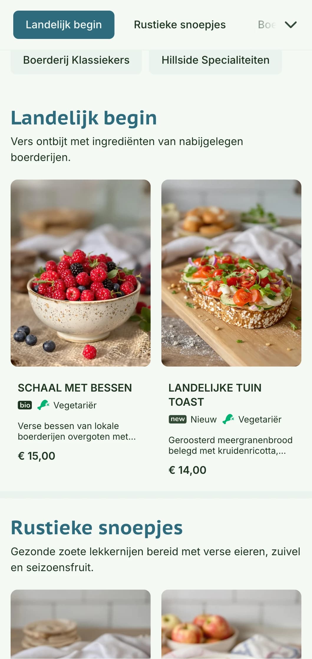 Gezond ontbijt met verse ingrediënten van het land in een heldere, natuurlijke presentatie met rustieke charme.